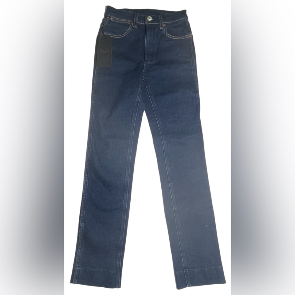 Rag & Bone Straight Vintage Cigarette Broken Bloo Dark wash Jeans size 23 NWT - Picture 4 of 13